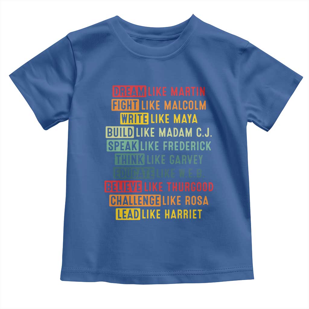 Black History Month Toddler T Shirt Retro Inspirational Leaders - Wonder Print Shop