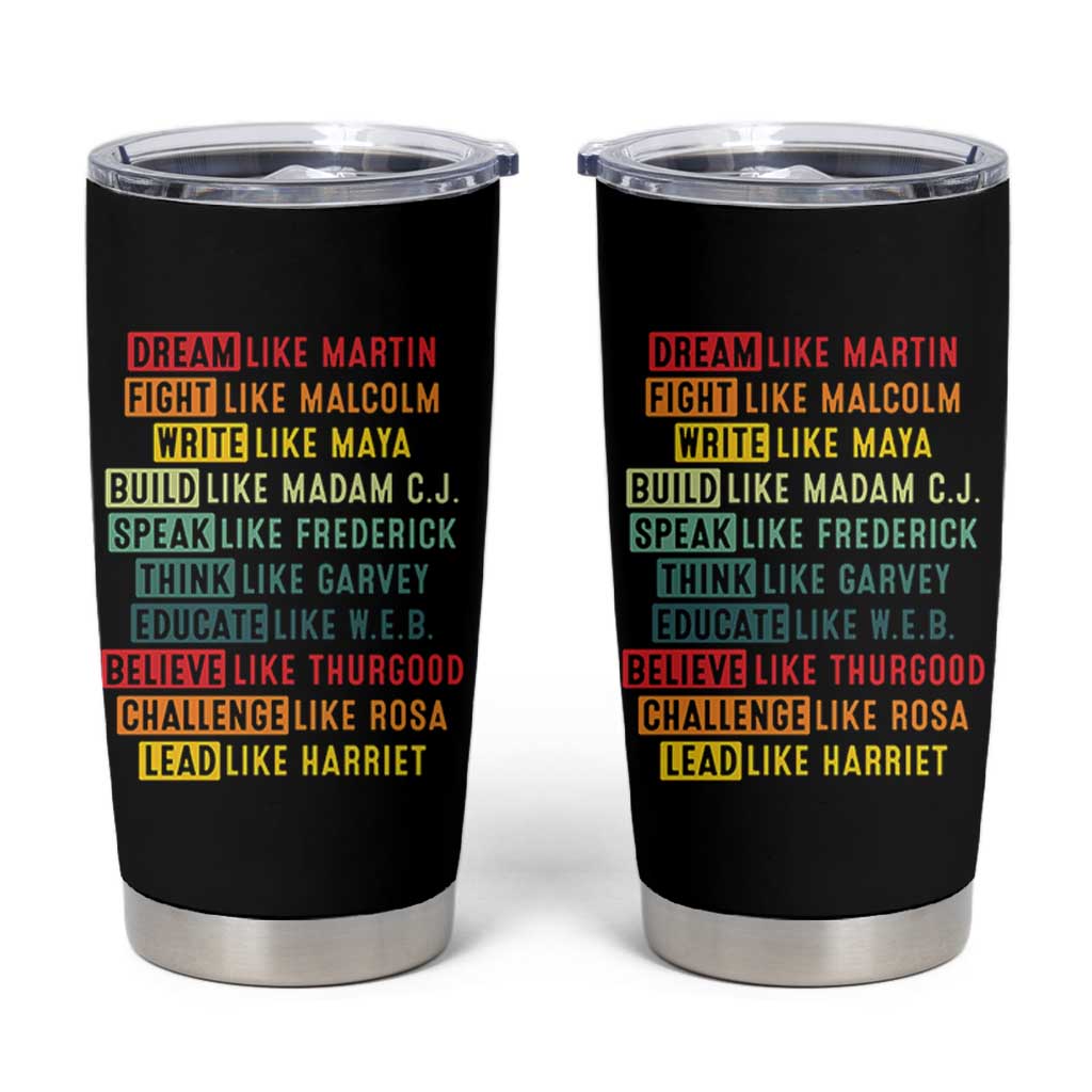 Black History Month Tumbler Cup Retro Inspirational Leaders - Wonder Print Shop