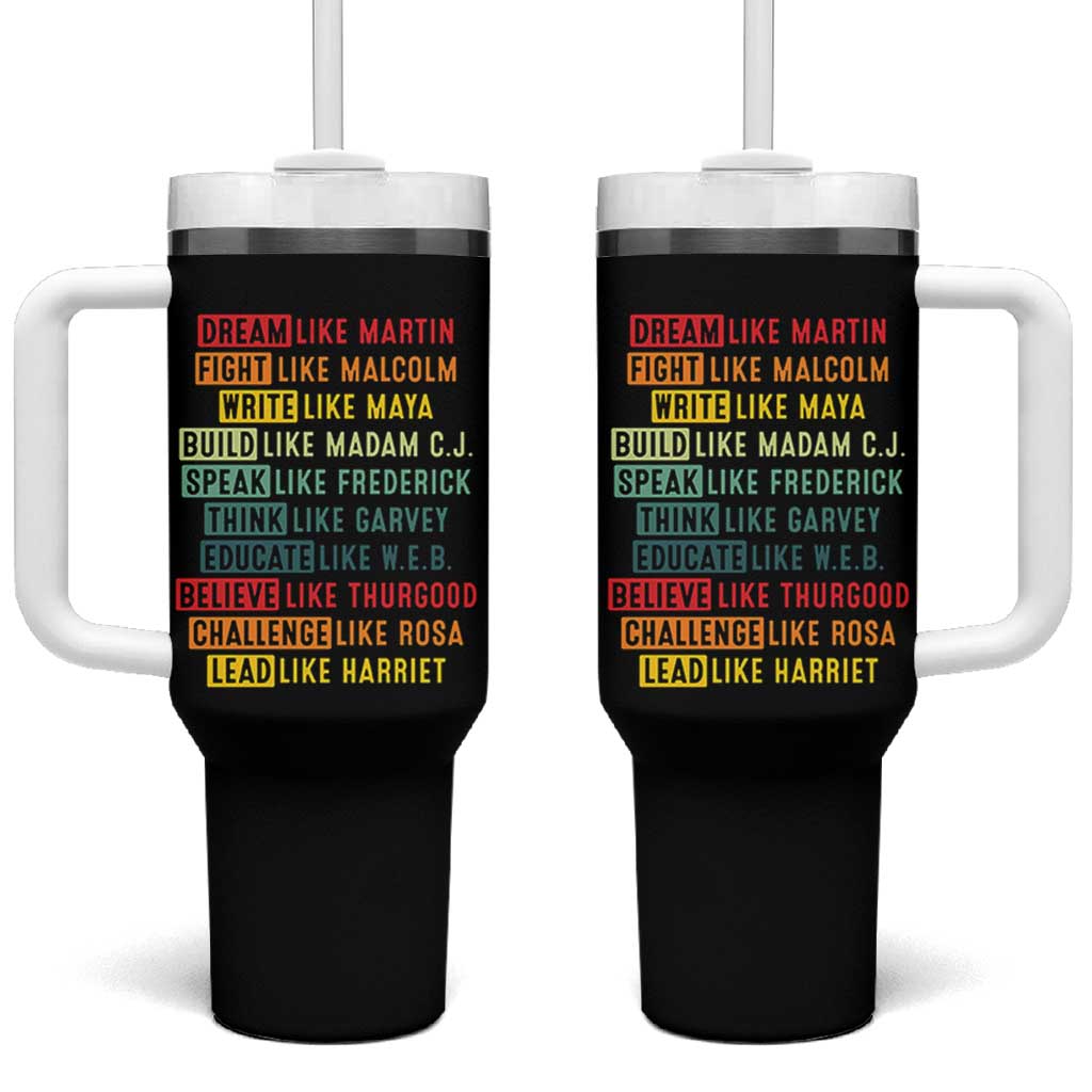 Black History Month Tumbler With Handle Retro Inspirational Leaders - Wonder Print Shop