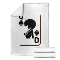 Black Queen Throw Blanket Black History Month Afro Woman Poker Card Games - Wonder Print Shop