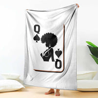 Black Queen Throw Blanket Black History Month Afro Woman Poker Card Games - Wonder Print Shop