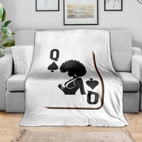 Black Queen Throw Blanket Black History Month Afro Woman Poker Card Games - Wonder Print Shop