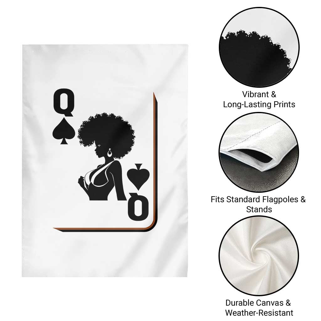 Black Queen Garden Flag Black History Month Afro Woman Poker Card Games - Wonder Print Shop