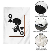 Black Queen Garden Flag Black History Month Afro Woman Poker Card Games - Wonder Print Shop