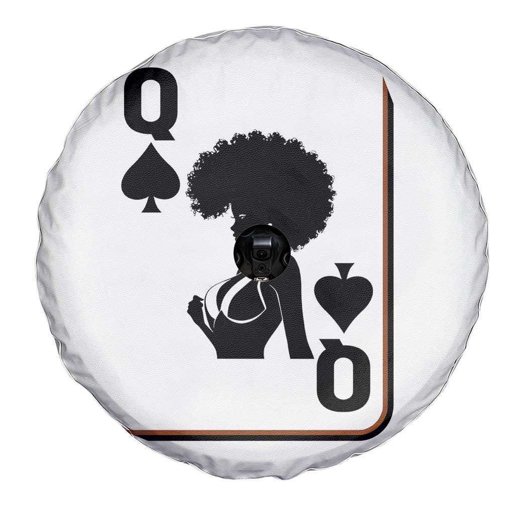 Black Queen Spare Tire Cover Black History Month Afro Woman Poker Card Games - Wonder Print Shop