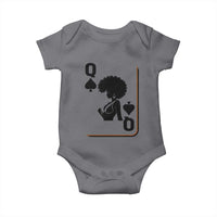 Black Queen Baby Onesie Black History Month Afro Woman Poker Card Games - Wonder Print Shop