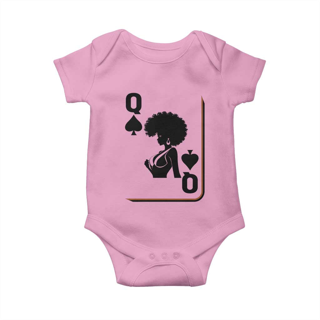 Black Queen Baby Onesie Black History Month Afro Woman Poker Card Games - Wonder Print Shop