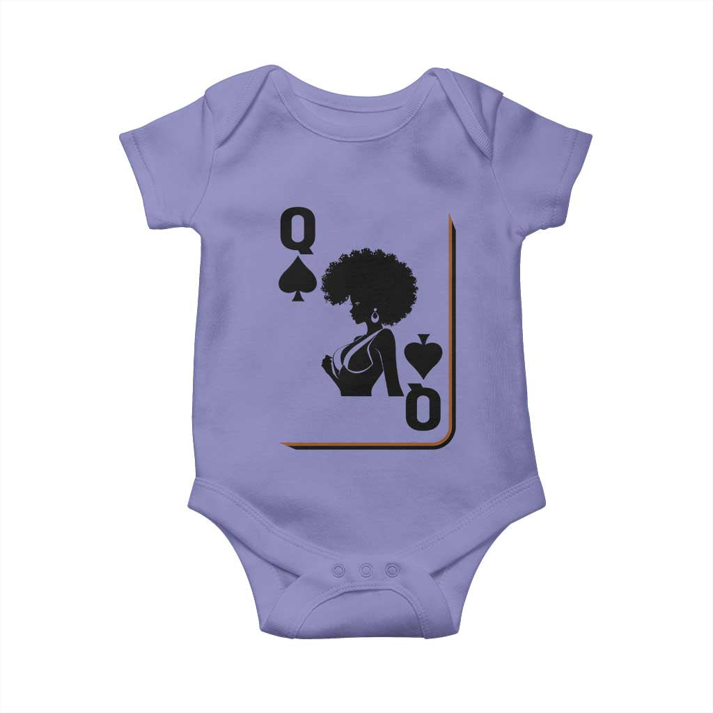 Black Queen Baby Onesie Black History Month Afro Woman Poker Card Games - Wonder Print Shop