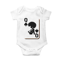 Black Queen Baby Onesie Black History Month Afro Woman Poker Card Games - Wonder Print Shop