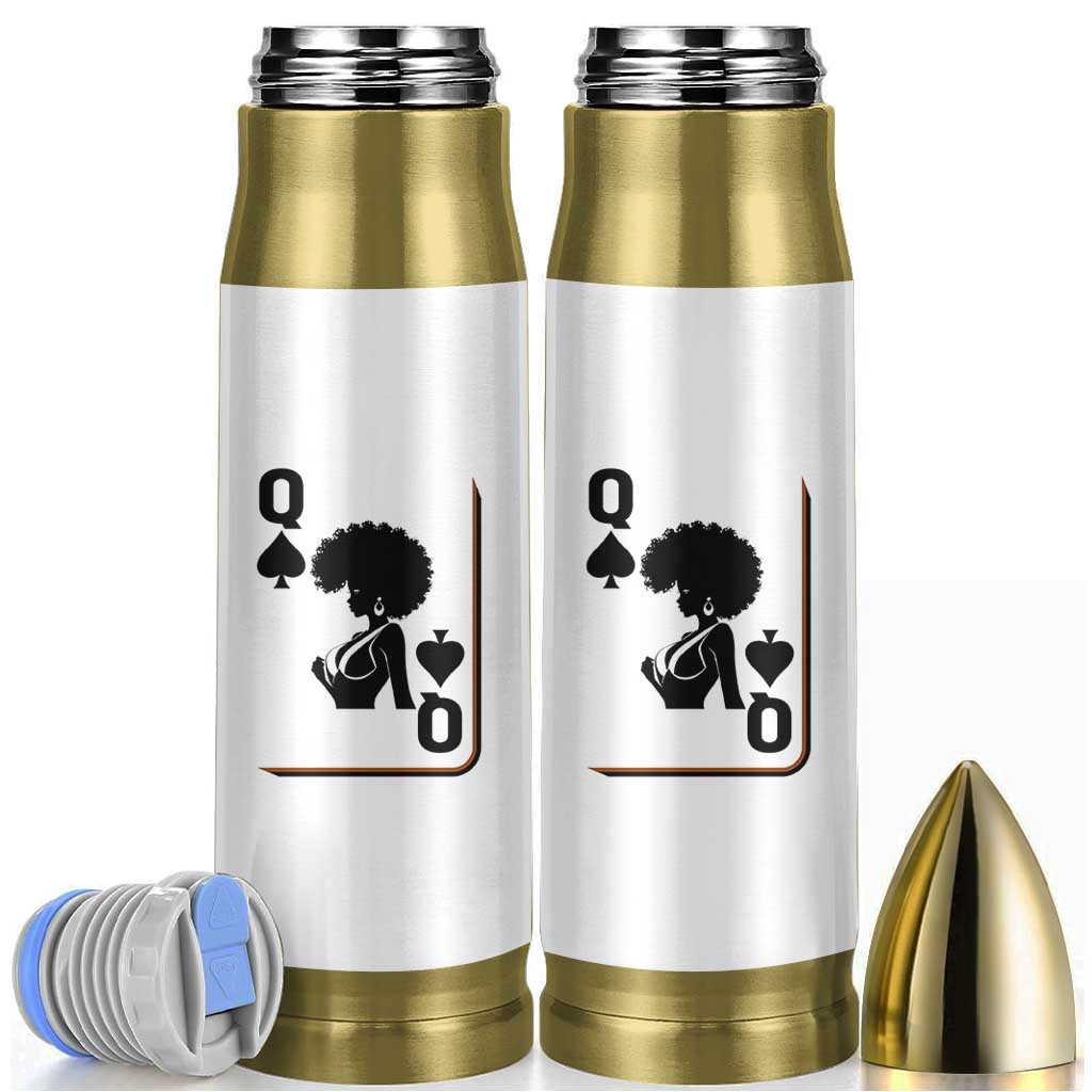 Black Queen Bullet Tumbler Black History Month Afro Woman Poker Card Games - Wonder Print Shop