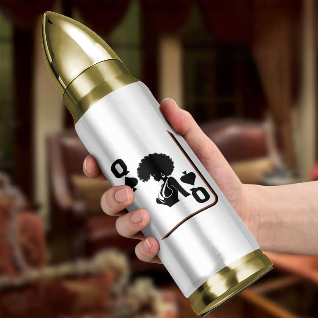 Black Queen Bullet Tumbler Black History Month Afro Woman Poker Card Games - Wonder Print Shop