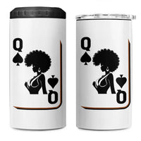 Black Queen 4 in 1 Can Cooler Tumbler Black History Month Afro Woman Poker Card Games - Wonder Print Shop