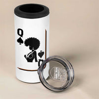 Black Queen 4 in 1 Can Cooler Tumbler Black History Month Afro Woman Poker Card Games - Wonder Print Shop