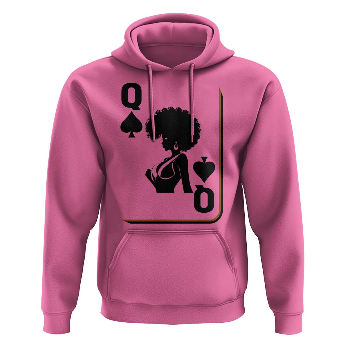 Black Queen Hoodie Black History Month Afro Woman Poker Card Games - Wonder Print Shop