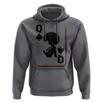 Black Queen Hoodie Black History Month Afro Woman Poker Card Games - Wonder Print Shop