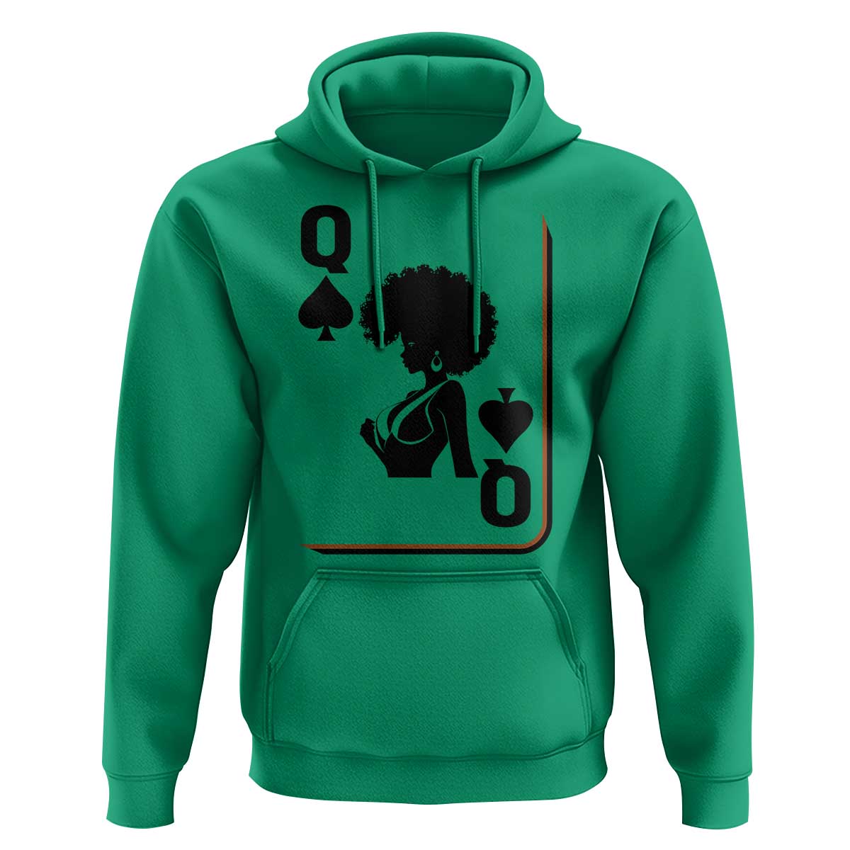 Black Queen Hoodie Black History Month Afro Woman Poker Card Games - Wonder Print Shop