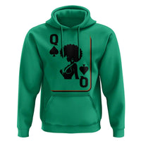 Black Queen Hoodie Black History Month Afro Woman Poker Card Games - Wonder Print Shop