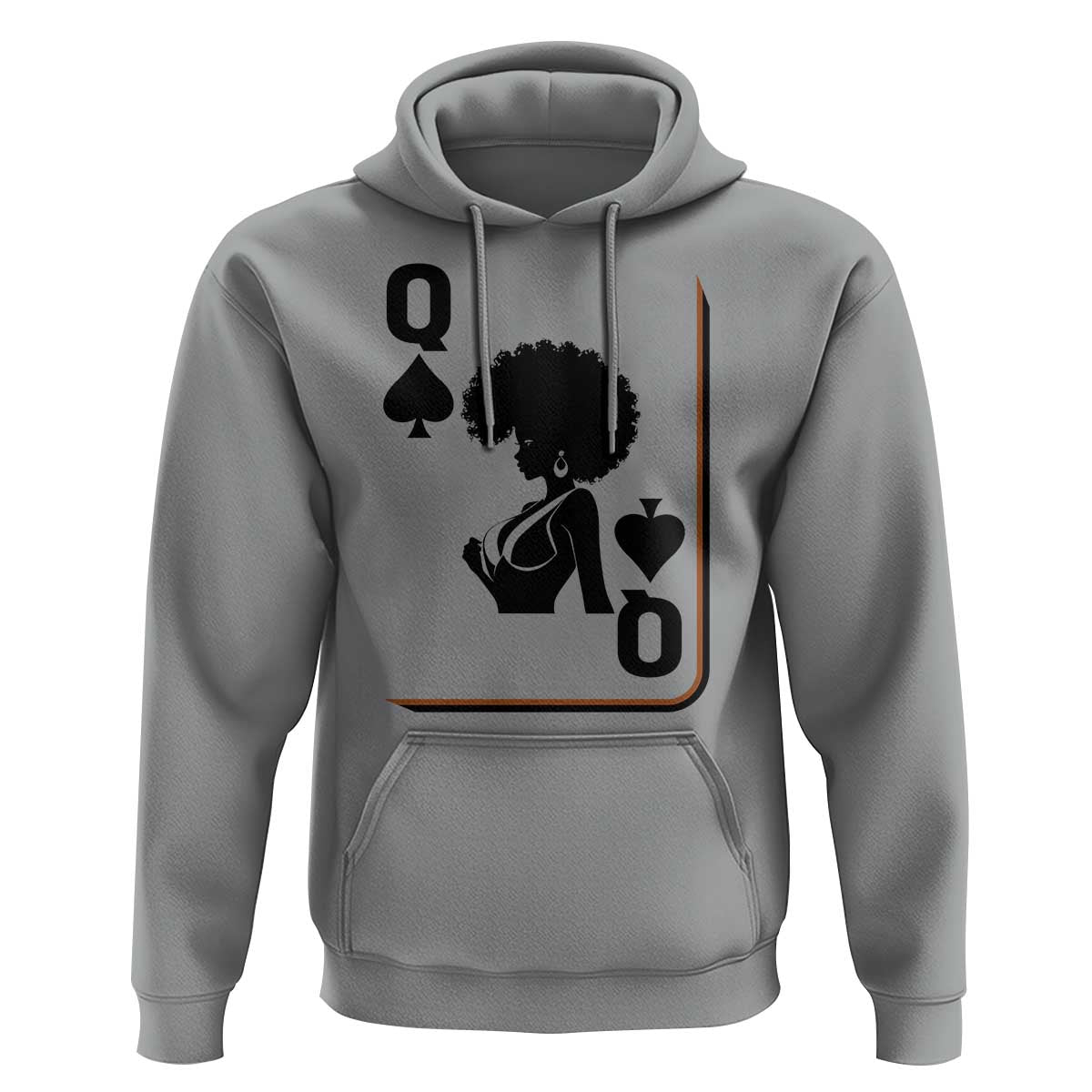 Black Queen Hoodie Black History Month Afro Woman Poker Card Games - Wonder Print Shop