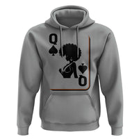 Black Queen Hoodie Black History Month Afro Woman Poker Card Games - Wonder Print Shop