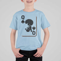 Black Queen T Shirt For Kid Black History Month Afro Woman Poker Card Games - Wonder Print Shop