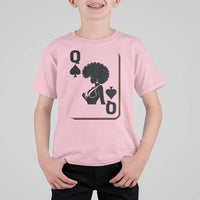 Black Queen T Shirt For Kid Black History Month Afro Woman Poker Card Games - Wonder Print Shop