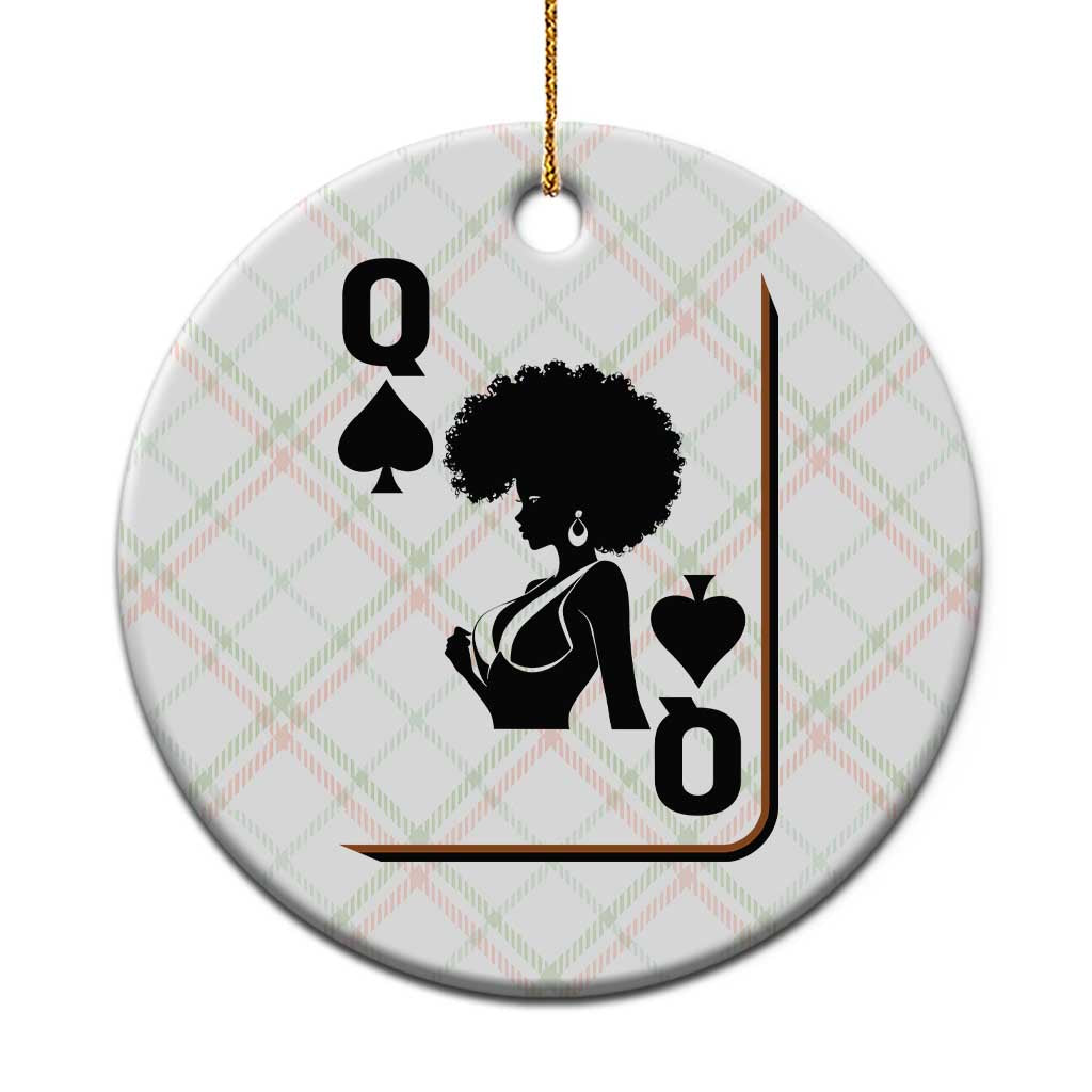 Black Queen Ceramic Ornament Black History Month Afro Woman Poker Card Games - Wonder Print Shop