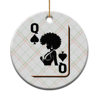Black Queen Ceramic Ornament Black History Month Afro Woman Poker Card Games - Wonder Print Shop