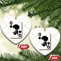 Black Queen Ceramic Ornament Black History Month Afro Woman Poker Card Games - Wonder Print Shop