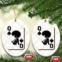 Black Queen Ceramic Ornament Black History Month Afro Woman Poker Card Games - Wonder Print Shop
