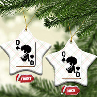 Black Queen Ceramic Ornament Black History Month Afro Woman Poker Card Games - Wonder Print Shop