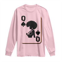 Black Queen Long Sleeve Shirt Black History Month Afro Woman Poker Card Games - Wonder Print Shop