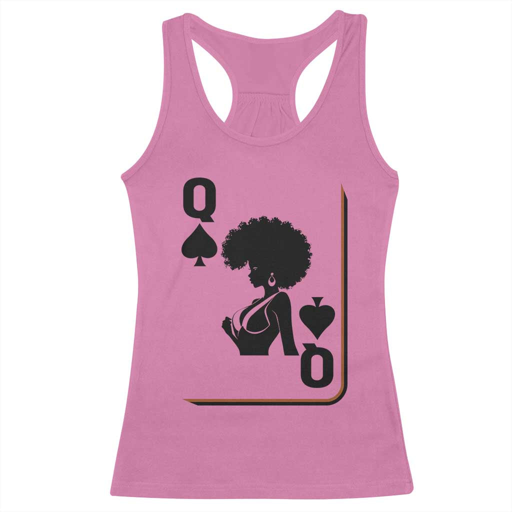 Black Queen Racerback Tank Top Black History Month Afro Woman Poker Card Games - Wonder Print Shop