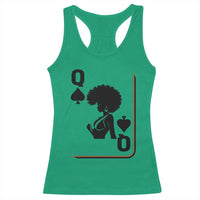 Black Queen Racerback Tank Top Black History Month Afro Woman Poker Card Games - Wonder Print Shop