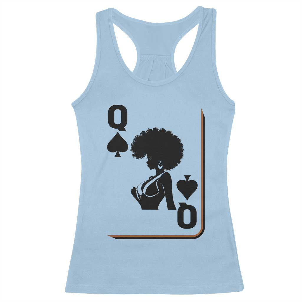 Black Queen Racerback Tank Top Black History Month Afro Woman Poker Card Games - Wonder Print Shop