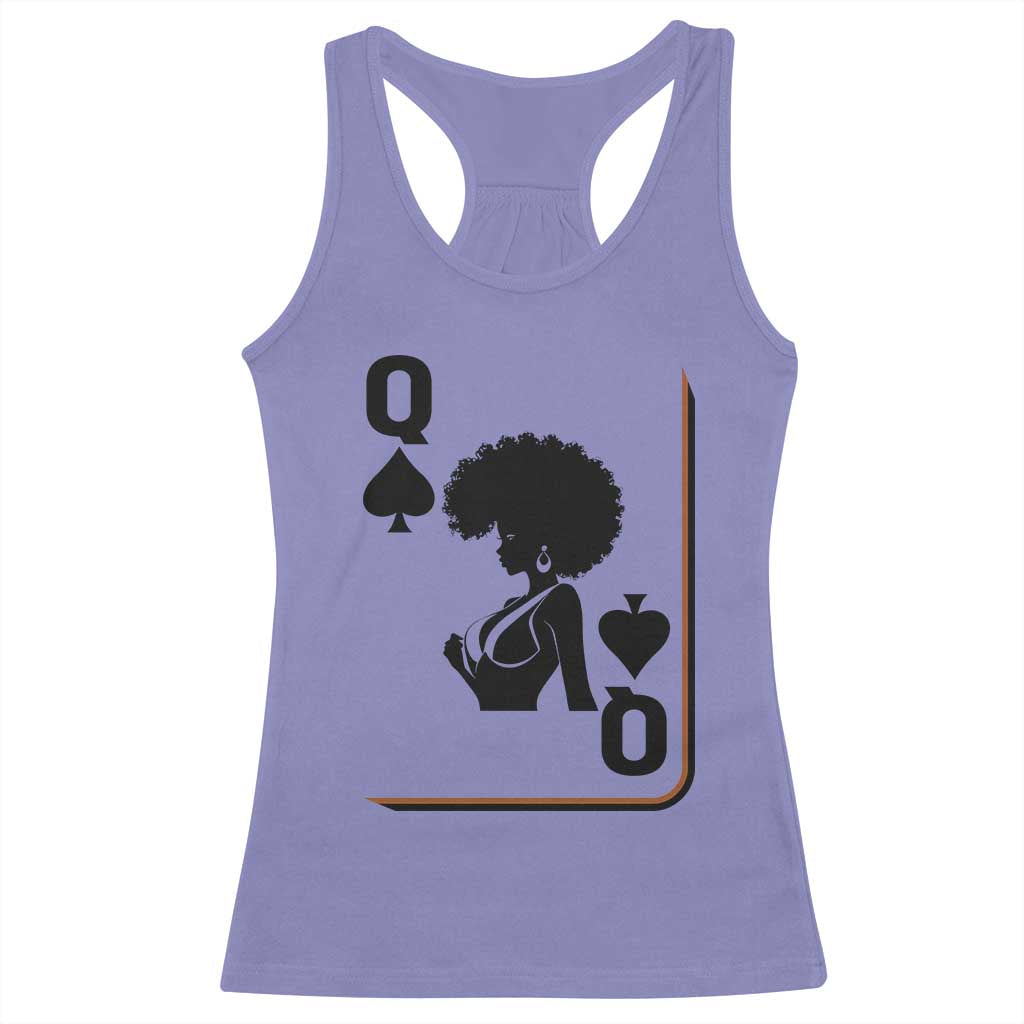 Black Queen Racerback Tank Top Black History Month Afro Woman Poker Card Games - Wonder Print Shop