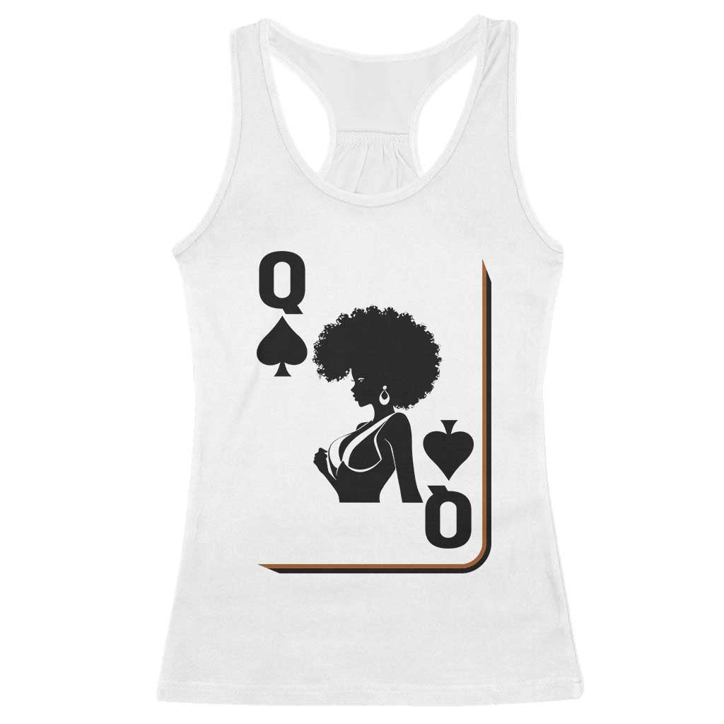 Black Queen Racerback Tank Top Black History Month Afro Woman Poker Card Games - Wonder Print Shop
