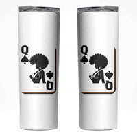 Black Queen Skinny Tumbler Black History Month Afro Woman Poker Card Games - Wonder Print Shop