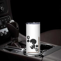 Black Queen Skinny Tumbler Black History Month Afro Woman Poker Card Games - Wonder Print Shop