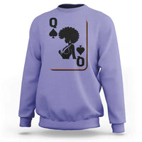 Black Queen Sweatshirt Black History Month Afro Woman Poker Card Games - Wonder Print Shop