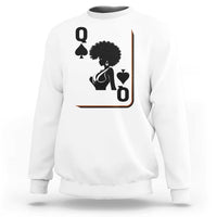 Black Queen Sweatshirt Black History Month Afro Woman Poker Card Games - Wonder Print Shop