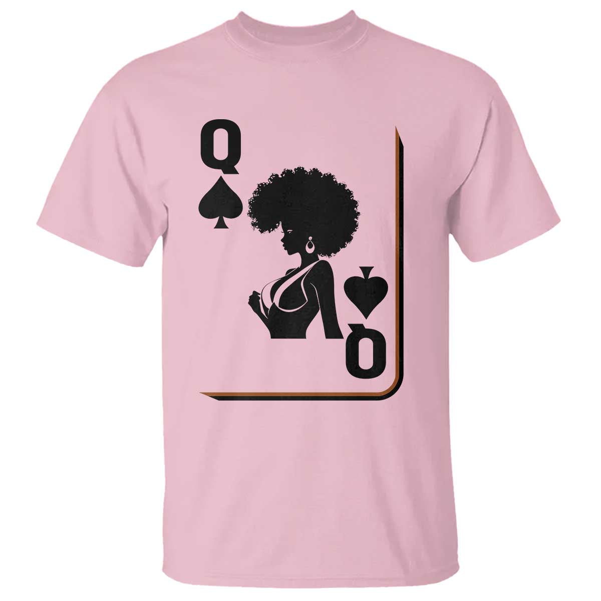 Black Queen T Shirt Black History Month Afro Woman Poker Card Games - Wonder Print Shop