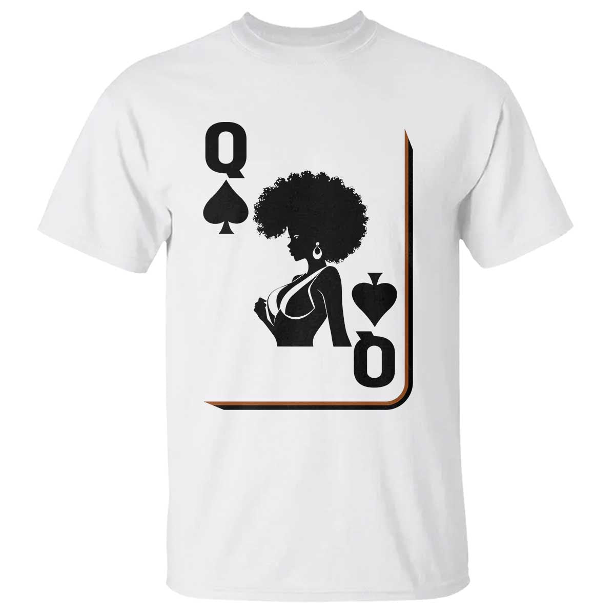 Black Queen T Shirt Black History Month Afro Woman Poker Card Games - Wonder Print Shop