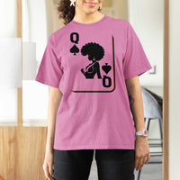 Black Queen T Shirt For Women Black History Month Afro Woman Poker Card Games - Wonder Print Shop
