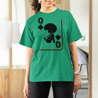 Black Queen T Shirt For Women Black History Month Afro Woman Poker Card Games - Wonder Print Shop