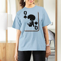 Black Queen T Shirt For Women Black History Month Afro Woman Poker Card Games - Wonder Print Shop