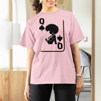 Black Queen T Shirt For Women Black History Month Afro Woman Poker Card Games - Wonder Print Shop