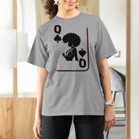 Black Queen T Shirt For Women Black History Month Afro Woman Poker Card Games - Wonder Print Shop