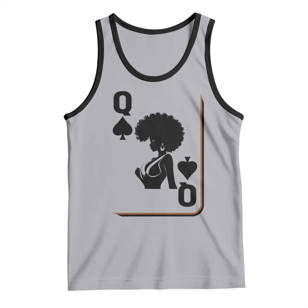 Black Queen Tank Top Black History Month Afro Woman Poker Card Games - Wonder Print Shop