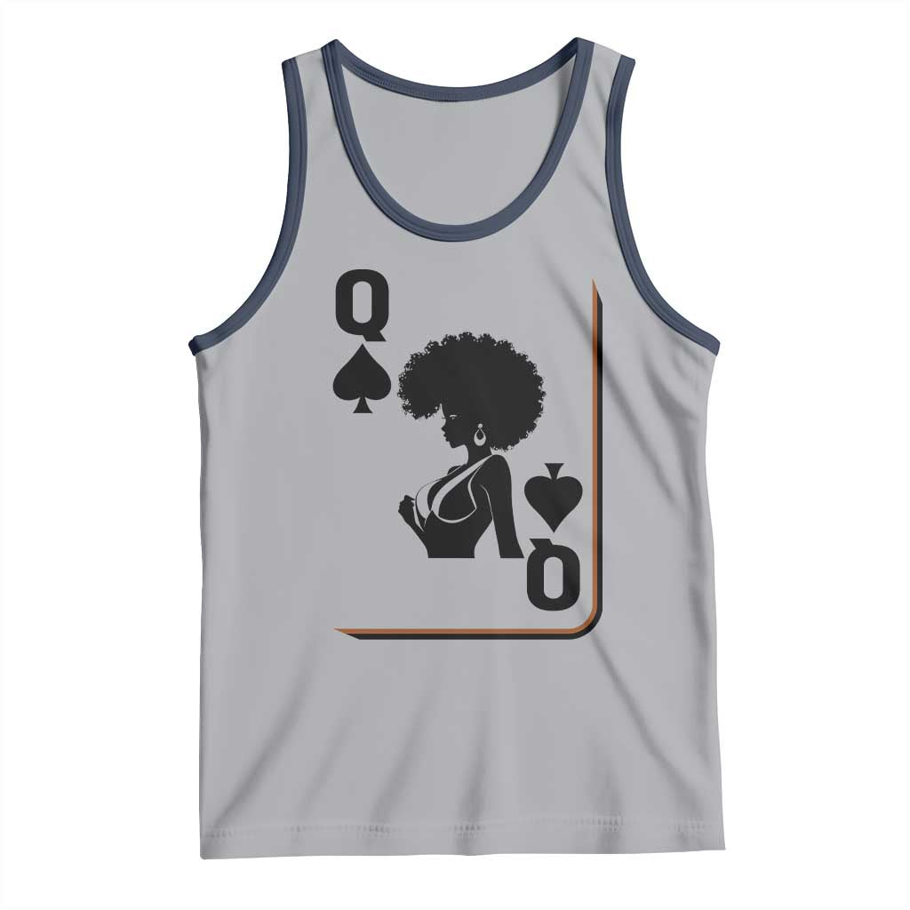 Black Queen Tank Top Black History Month Afro Woman Poker Card Games - Wonder Print Shop