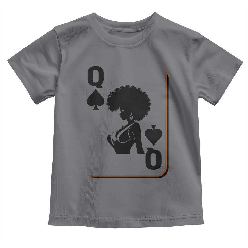 Black Queen Toddler T Shirt Black History Month Afro Woman Poker Card Games - Wonder Print Shop